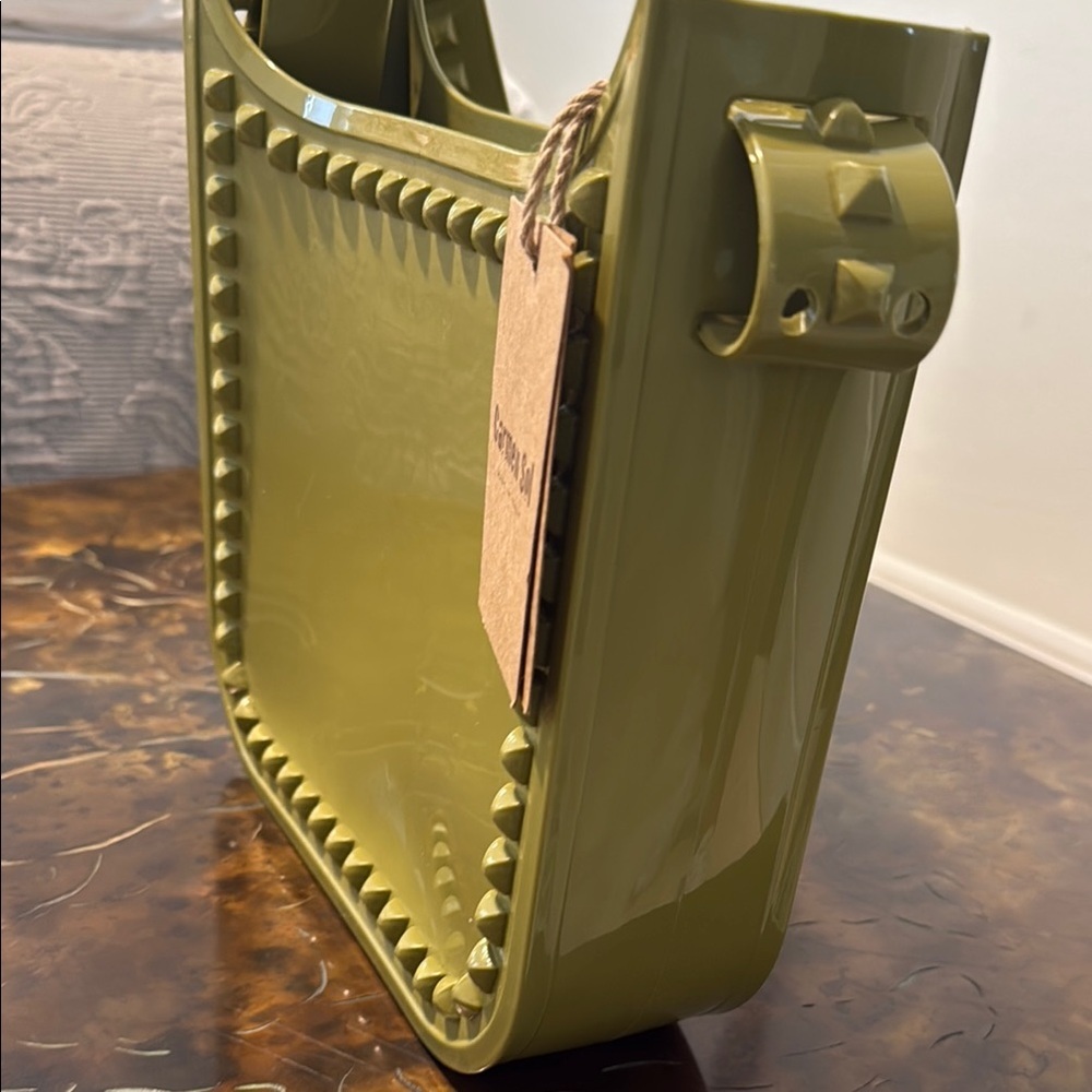 NWT Carmen Sol olive green jelly shoulder bag RETIRED